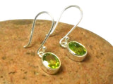 Green PERIDOT Oval Sterling Silver 925 Gemstone Drop Dangle Earrings