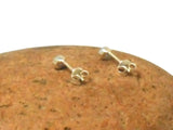 Small Blue Round TANZANITE Sterling Silver 925 Gemstone Stud Earrings - 3 mm