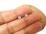 Small Blue Round TANZANITE Sterling Silver 925 Gemstone Stud Earrings - 3 mm