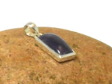 Purple Rectangular AMETHYST Sterling Silver 925 Gemstone Pendant