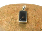 Rectangular Shaped Black ONYX Sterling Silver Gemstone Pendant