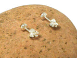 Cognac AMBER Sterling Silver Gemstone Round Stud Earrings 925 - 5 mm