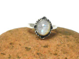 Fiery Oval Moonstone Sterling Silver 925 Gemstone Ring - Gift Boxed