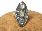 Grade 'A' Moonstone Sterling Silver 925 Gemstone Ring - Size Q