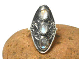 Grade 'A' Moonstone Sterling Silver 925 Gemstone Ring - Size Q