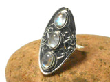 Grade 'A' Moonstone Sterling Silver 925 Gemstone Ring - Size Q