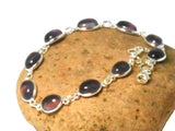 Oval Purple Amethyst Gemstone Sterling Silver 925 Bracelet