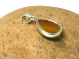 Teardrop shaped TIGERS EYE Sterling Silver 925 Gemstone Pendant