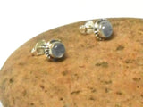 Round Shaped MOONSTONE Sterling Silver Stud Earrings 925 - 5 mm