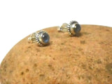 Fiery LABRADORITE Round Shaped Sterling Silver Gemstone Stud Earrings 925 - 5 mm