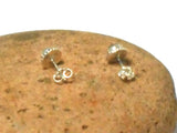 Fiery LABRADORITE Round Shaped Sterling Silver Gemstone Stud Earrings 925 - 5 mm