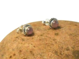 Round Pink Rose QUARTZ Sterling Silver Stud Earrings 925 - 5 mm