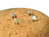 AQUAMARINE Sterling Silver Round Gemstone Stud Earrings 925 - 4 mm