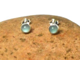 AQUAMARINE Sterling Silver Round Gemstone Stud Earrings 925 - 5 mm