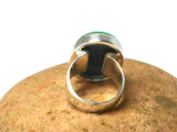 Oval Malachite Sterling Silver 925 Gemstone Ring -  Size: R