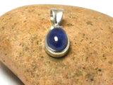 Blue Oval SAPPHIRE Sterling Silver 925 Pendant