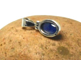 Blue Oval SAPPHIRE Sterling Silver 925 Pendant