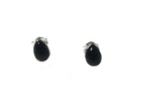 Pear Shaped Black ONYX Sterling Silver Stud Earrings 925 - 5 x 7 mm