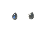 Fiery LABRADORITE Pear Shaped Sterling Silver Gemstone Stud Earrings 925 - 5 x 7 mm