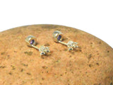 Purple AMETHYST Round Sterling Silver Stud Earrings 925 - 4 mm