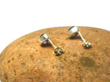 Purple AMETHYST pear shaped Sterling Silver Stud Earrings 925 - 5 x 7 mm