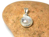 Fiery Round MOONSTONE Sterling Silver 925 Gemstone Pendant
