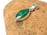 Green Marquise shaped EMERALD Sterling Silver 925 Gemstone Pendant