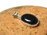 Oval Shaped Black ONYX Sterling Silver 925 Gemstone Pendant