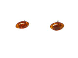 Marquise Shaped AMBER Sterling Silver Gemstone Stud Earrings 925  - 5 x 9 mm