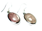 Oval ROSE QUARTZ Sterling Silver 925 Gemstone Earrings - (RQE0806172)
