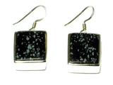 Chunky Snowflake OBSIDIAN Sterling Silver 925 Gemstone Earrings - (SOE0806171)