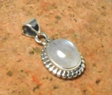 Fiery Oval MOONSTONE Sterling Silver 925 Gemstone Pendant