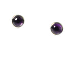 Round Purple AMETHYST  Sterling Silver Gemstone Stud Earrings 925 - 7 mm