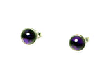 AMETHYST Round Sterling Silver Gemstone Earrings / Studs 925
