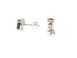 GARNET Sterling Silver Gemstone Oval Earrings / Studs - 5 x 7 mm