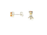 Round CITRINE Sterling Silver Gemstone Stud Earrings 925 - 5 mm