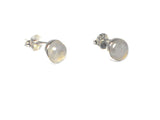 MOONSTONE Round Sterling Silver Gemstone STUD / Earrings 925 - 6 mm