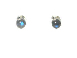 LABRADORITE Round Shaped Sterling Silver Gemstone Earrings / Studs 925 - 5 mm