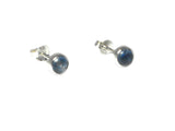 Round Blue KYANITE Sterling Silver 925 Gemstone Earrings - 5 mm - Gift Boxed