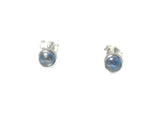 Round Blue KYANITE Sterling Silver 925 Gemstone Earrings - 5 mm - Gift Boxed