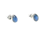 Blue KYANITE pear shaped Sterling Silver 925 Gemstone Stud Earrings- 5 x 7 mm