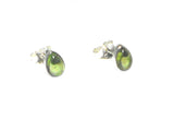 PERIDOT pear shaped Sterling Silver 925 Gemstone Earrings / STUDS - 5 x 7 mm