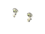 Green pear shaped PERIDOT Sterling Silver 925 Gemstone Stud Earrings - 5 x 7 mm