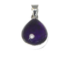 Purple Teardrop AMETHYST Sterling Silver 925 Gemstone Pendant - (AMPT0406171)