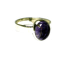 CHAROITE Sterling Silver 925 Oval Gemstone Ring - Size: N (CHR2505171)