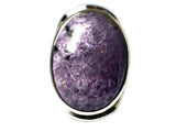 CHAROITE Sterling Silver 925 Oval Gemstone Ring - Size: Q (CHR2505173)