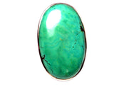 Tibetan TURQUOISE Sterling Silver 925 Gemstone Oval Ring - Size M - (TTR2505171)
