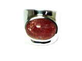 SUNSTONE Sterling Silver 925 Gemstone Ring - Size K