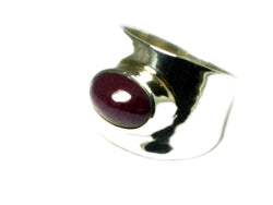 RUBY Sterling Silver 925 Gemstone Ring - Size  O