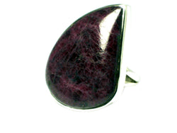 RUBY in ZOISITE Sterling Silver 925 Gemstone Ring - Size P 